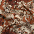 Sustainable Viscose Crepe Print - Rust Orange and White Floral - Mood Exclusive Crowded Fields