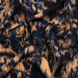 Stretch Polyester Woven Print - Blue and Beige Abstract Ikat - Mood Exclusive Shifting Sands