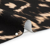 Stretch Polyester Woven Print - Black Floral Ikat - Mood Exclusive Flowers and Felines