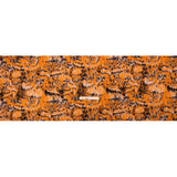 Stretch Polyester Woven Print - Orange and Black Abstract Ikat - Mood Exclusive Shifting Sands