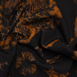 Stretch Polyester Woven Print - Black and Brown Abstract Ikat - Mood Exclusive Brown Sugar Morning