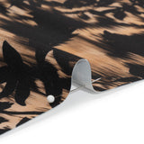 Stretch Polyester Woven Print - Black Florals on Abstract Ikat - Mood Exclusive Rambling Brambles