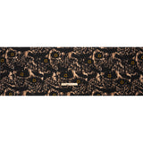 Stretch Polyester Woven Print - Black Florals on Abstract Ikat - Mood Exclusive Rambling Brambles