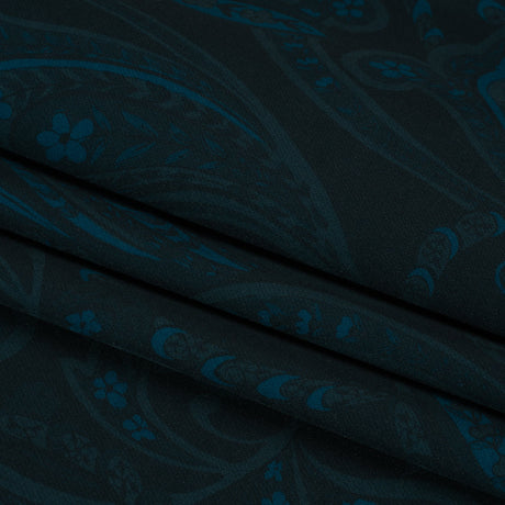 Stretch Polyester Woven Print - Dark Navy Paisley - Mood Exclusive Midnight Flight