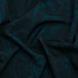 Stretch Polyester Woven Print - Dark Navy Paisley - Mood Exclusive Midnight Flight