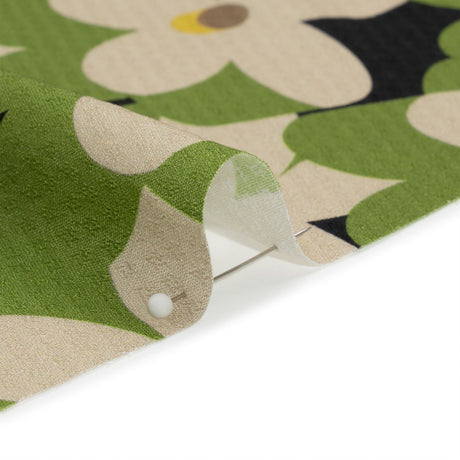 Sustainable Viscose Floral Jacquard Print - Green, White and Black Floral - Mood Exclusive Jonesing for Daisy