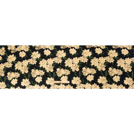 Sustainable Viscose Floral Jacquard Print - Beige and Black Floral - Mood Exclusive Midnight at Giverny