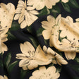 Sustainable Viscose Floral Jacquard Print - Beige and Black Floral - Mood Exclusive Midnight at Giverny