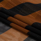 Polyester Chiffon Print with Metallic Pinstripes - Brown and Black Wavy Stripes - Mood Exclusive Delray Daze
