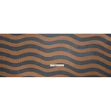 Polyester Chiffon Print with Metallic Pinstripes - Brown and Black Wavy Stripes - Mood Exclusive Delray Daze