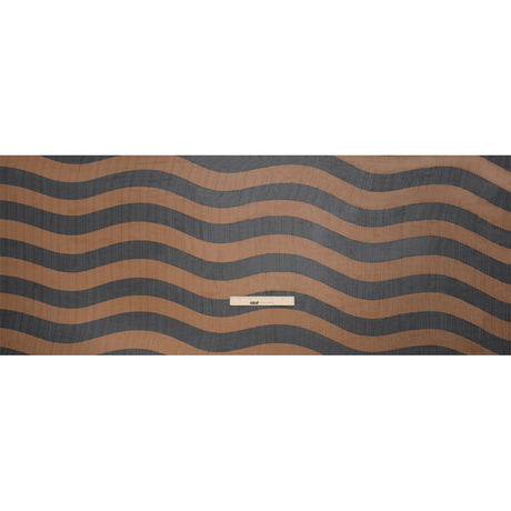 Polyester Chiffon Print with Metallic Pinstripes - Brown and Black Wavy Stripes - Mood Exclusive Delray Daze