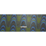 Polyester Chiffon Print with Metallic Pinstripes - Blue, Green and Black Waves - Mood Exclusive Ebb and Flow
