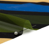 Polyester Chiffon Print with Metallic Pinstripes - Blue and Green Diagonal Stripes - Mood Exclusive Seemingly Slanted