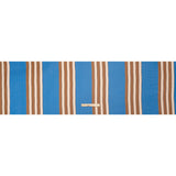 Polyester Chiffon Print with Metallic Pinstripes - Blue and Brown Stripes - Mood Exclusive Sandbridge Stripes