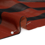 Polyester Chiffon Print with Metallic Pinstripes - Rust Red and Black Abstract - Mood Exclusive Fondue Funhouse
