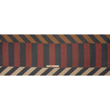 Polyester Chiffon Print with Metallic Pinstripes - Black and Brown Blocky Stripes - Mood Exclusive Shadows and Rays