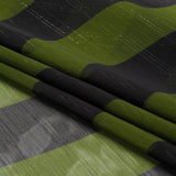 Polyester Chiffon Print with Metallic Pinstripes - Green and Black Wavy Stripes - Mood Exclusive Delray Daze