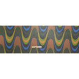 Polyester Chiffon Print with Metallic Pinstripes - Brown, Green and Black Waves - Mood Exclusive Ebb and Flow