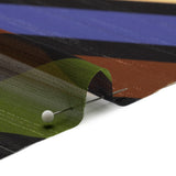 Polyester Chiffon Print with Metallic Pinstripes - Brown, Green and Purple Diagonal Stripes - Mood Exclusive Seemingly Slanted