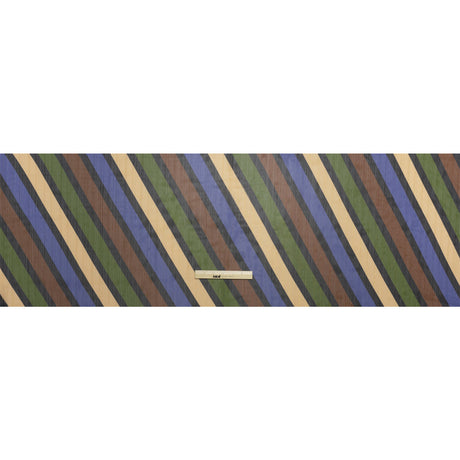 Polyester Chiffon Print with Metallic Pinstripes - Brown, Green and Purple Diagonal Stripes - Mood Exclusive Seemingly Slanted
