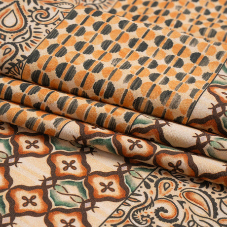 Mood Exclusive Orange Tropic Arrangement Stretch Cotton Sateen