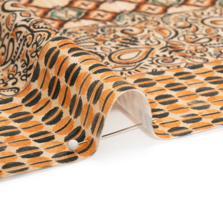 Mood Exclusive Orange Tropic Arrangement Stretch Cotton Sateen