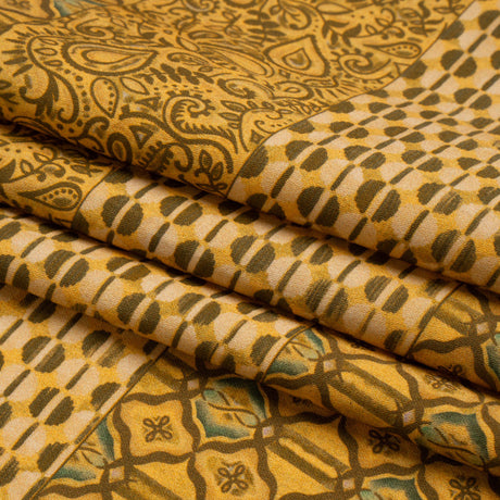 Mood Exclusive Yellow Tropic Arrangement Stretch Cotton Sateen