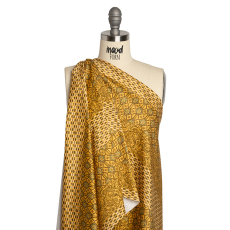 Mood Exclusive Yellow Tropic Arrangement Stretch Cotton Sateen