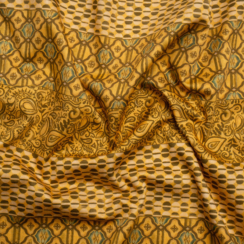Mood Exclusive Yellow Tropic Arrangement Stretch Cotton Sateen
