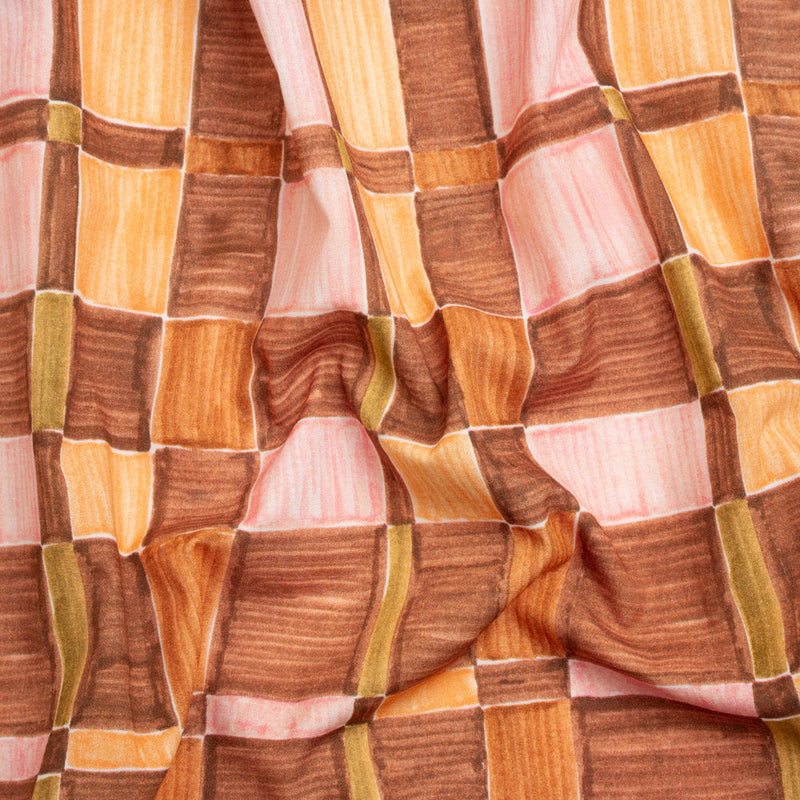 Mood Exclusive Brown City Blocked Cotton Poplin