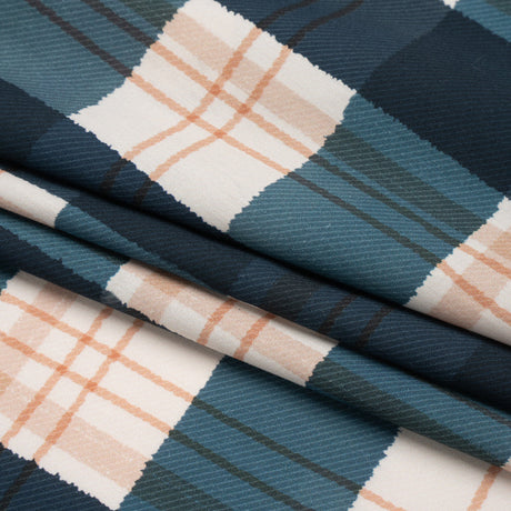 Mood Exclusive Navy Plaid to be Here Cotton Poplin