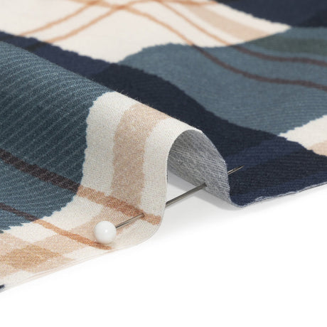 Mood Exclusive Navy Plaid to be Here Cotton Poplin