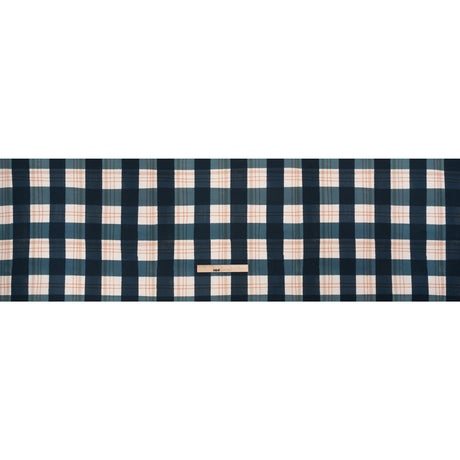 Mood Exclusive Navy Plaid to be Here Cotton Poplin