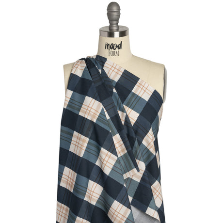 Mood Exclusive Navy Plaid to be Here Cotton Poplin