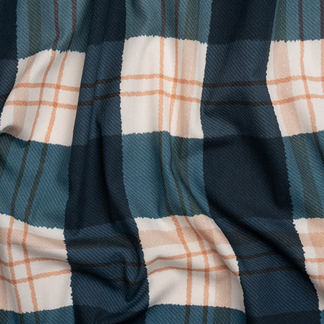 Mood Exclusive Navy Plaid to be Here Cotton Poplin