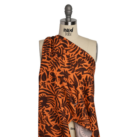 Mood Exclusive Orange Folklore Fundamentals Stretch Cotton Poplin