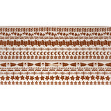 Stretch Cotton Twill Print - Brown Cartoon Objects Stripes - Mood Exclusive Star Anise