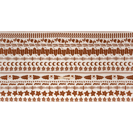 Stretch Cotton Twill Print - Brown Cartoon Objects Stripes - Mood Exclusive Star Anise