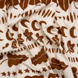 Stretch Cotton Twill Print - Brown Cartoon Objects Stripes - Mood Exclusive Star Anise