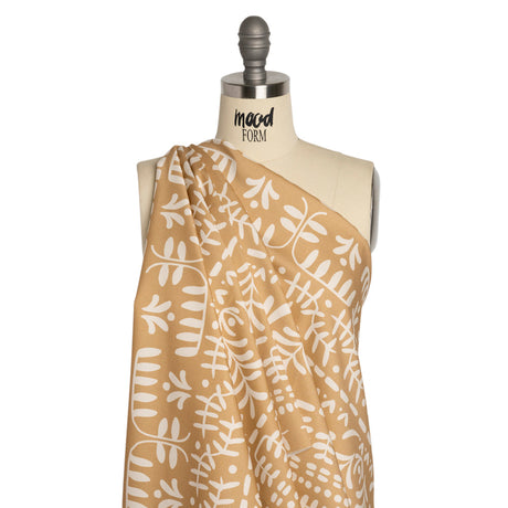 Mood Exclusive Tan Vegetation View Stretch Cotton Twill