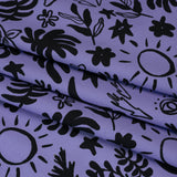 Stretch Cotton Twill Print - Blue and Black Simple Doodles - Mood Exclusive Twin Flame
