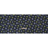 Viscose Crepe Print - Navy, Periwinkle and Lime Green Ikat Floral - Mood Exclusive Rosy Visions