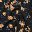 Viscose Crepe Print - Navy and Orange Floral - Mood Exclusive Chivalrous Designs