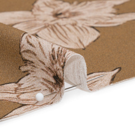 Viscose Crepe Print - Brown and Beige Floral - Mood Exclusive Dear Darling