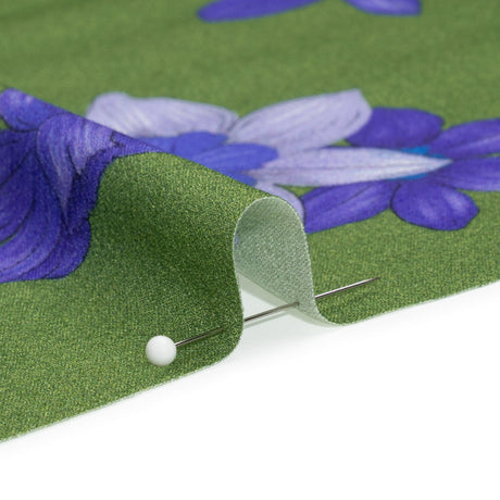 Viscose Crepe Print - Kelly Green and Indigo Floral - Mood Exclusive Baby Bunches
