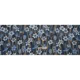 Viscose Crepe Print - Blue and Tan Floral - Mood Exclusive Drenched Daffodils