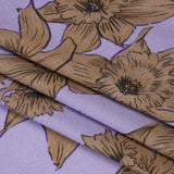 Viscose Crepe Print - Lilac and Brown Floral - Mood Exclusive Dear Darling