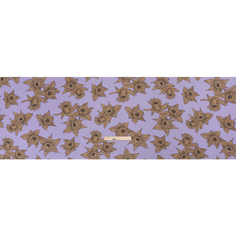 Viscose Crepe Print - Lilac and Brown Floral - Mood Exclusive Dear Darling