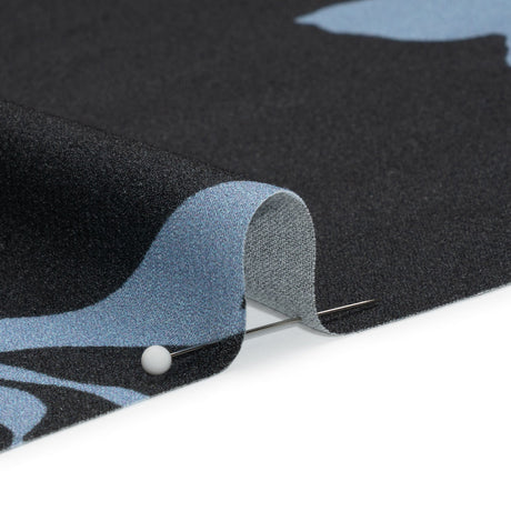 Viscose Crepe Print - Black and Blue Floral - Mood Exclusive April Ever After