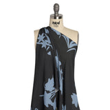Viscose Crepe Print - Black and Blue Floral - Mood Exclusive April Ever After